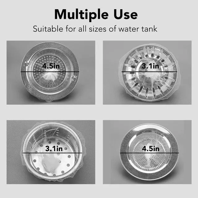 Alt view image 2 of 3 - 250 PCS Kitchen Sink Strainer Mesh Bag, Sink Drain Nets for Sourdough | Sourdough Drain Catcher, Mesh Sink Filter Pouches, Disposable Drain Covers for Food Waste Collection
