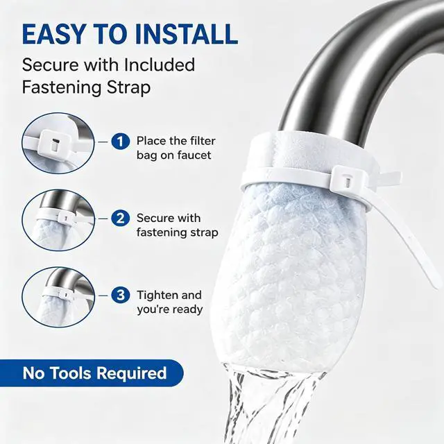 Alt view image 4 of 6 - Faucet Filter Bags for Kitchen Sink, PP Fiber Faucet Covers