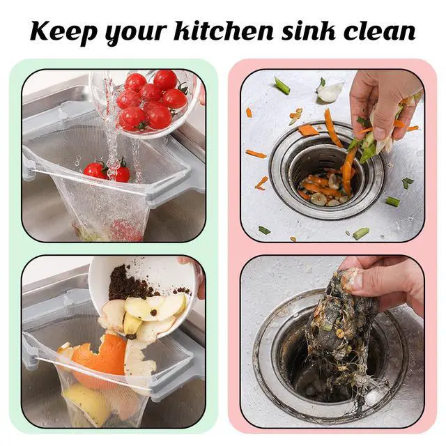 Alt view image 4 of 7 - 200 PCS Kitchen Sink Strainer Mesh Bag, Large Size 5.9x4.7in Filter Bags | Disposable Net Filter Sink Food Catcher for Sink Strainer and Sink Hanging Drain Basket