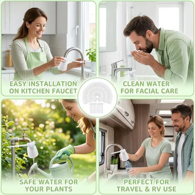 Alt view image 6 of 6 - 110 PCS Faucet Filter Cotton Bag, 100 Filter Bags with 10 T-Shape Straps for Kitchen Faucet, Multi-Layer Filtration for Sediment and Rust Reduction, Softened Water Flow for Daily Household Use