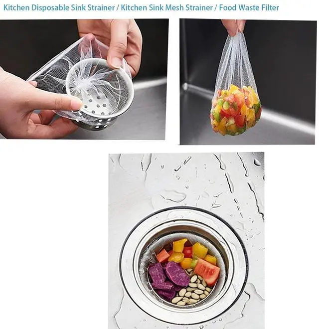 Alt view image 5 of 7 - 500 PCS Disposable Kitchen Sink Drain Strainer Disposable Mesh Sink Strainers Anti-Clog One Use Sink Strainer Pouches Kitchen Drain Food Catcher Strainers Bag for Collecting Catch Leftovers