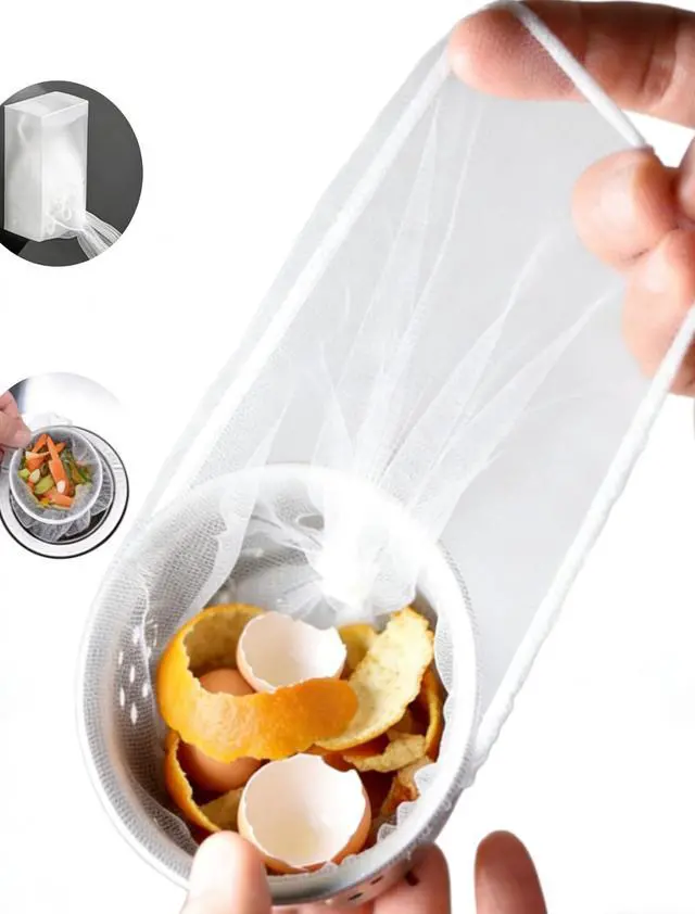 Alt view image 6 of 7 - 500 PCS Disposable Kitchen Sink Drain Strainer Disposable Mesh Sink Strainers Anti-Clog One Use Sink Strainer Pouches Kitchen Drain Food Catcher Strainers Bag for Collecting Catch Leftovers