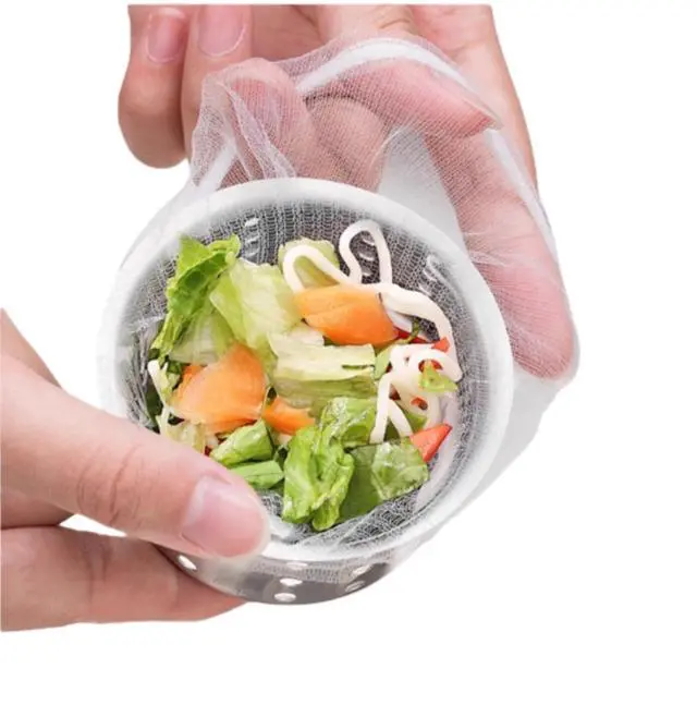 Alt view image 2 of 7 - Sink Strainer Bags, 300 Count Disposable Kitchen Sink Drain Mesh Bags | Elastic Fine Net Filter, For Food Waste, Universal Fit for Most Sink Strainers