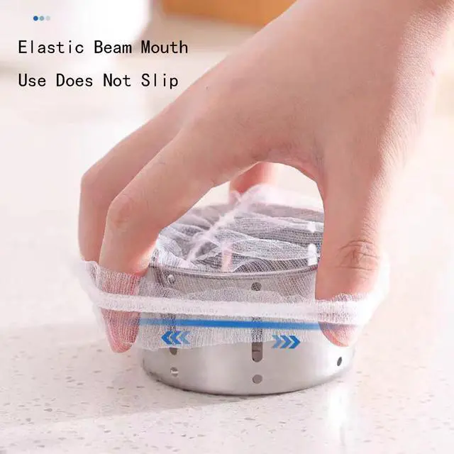 Alt view image 2 of 6 - Kitchen Sink Strainer Mesh Bag and Dispense Bagr Set Disposable Collecting Kitchen Food Waste Filter Mesh Bags for Sink Drain