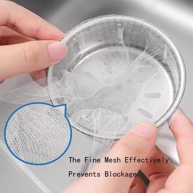 Alt view image 3 of 6 - Kitchen Sink Strainer Mesh Bag and Dispense Bagr Set Disposable Collecting Kitchen Food Waste Filter Mesh Bags for Sink Drain