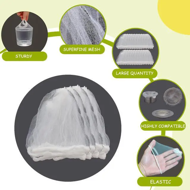 Alt view image 4 of 7 - 300Pcs Kitchen Sink Drain Strainer Mesh Bags,Disposable Sink Drain Cover,Anti-Clogging Kitchen Essentials Drain Nets Bags Fits Most Sink Strainers(4.0 x 4.0 Inch)