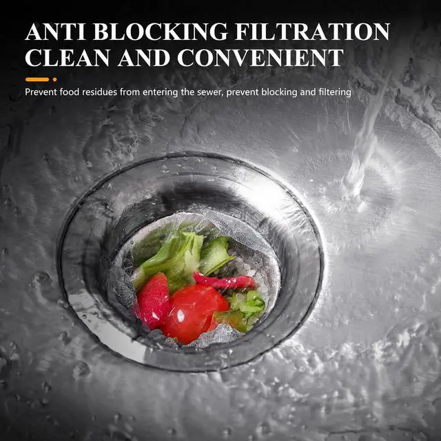 Alt view image 4 of 6 - 200 PCS Kitchen Sink Strainer Mesh Bag, Disposable Mesh Sink Strainer Bags, Fit All Drain Sinks for Kitchen, Bath, Tub, Keep Your Sewer Lines and Garbage Disposal Safe