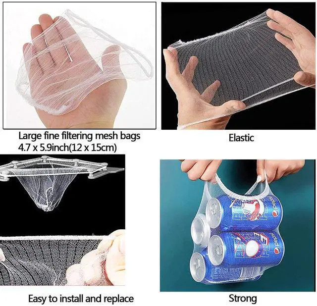 Alt view image 4 of 6 - 200PCS Large Size Filtering Mesh Bags for Kitchen Sink Triangle Tri-Holder Filter Kitchen Sink Strainer