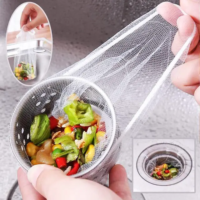 Alt view image 5 of 5 - 500pcs Disposable Sink Strainer Mesh Filter Bags, Anti Clogging Elastic, Fits Most Sizes