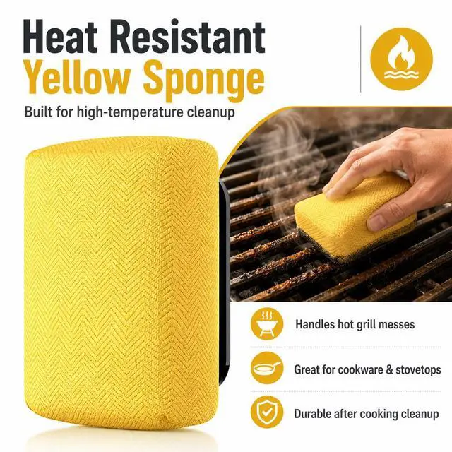 Alt view image 3 of 7 - Heavy Duty Scouring Pads for Dishes, Non-Scratch, Kitchen Cleaning | Durable Abrasive Scrub for Pots, Pans, Sink, Grill & Household, Long-Lasting Reusable Alternative, 2 pcs