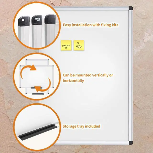Alt view image 5 of 7 - Magnetic Dry Erase Board, 24 X 18 Inches, Silver Aluminium Frame