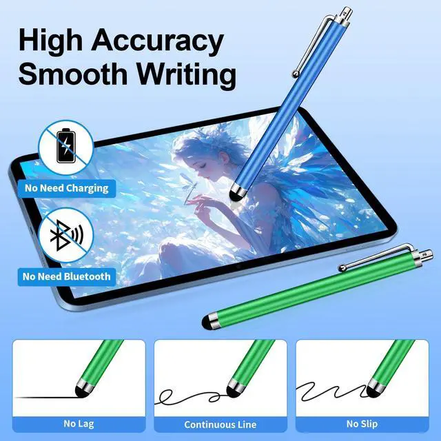 Alt view image 4 of 7 - 10 Pack Stylus Pen,Stylus Pen for Touchscreen,Universal Stylus | High Precision Sensitivity for Everyday Writing/Drawing, Compatible with Touch Screens,10 Colors