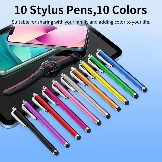 Alt view image 6 of 7 - 10 Pack Stylus Pen,Stylus Pen for Touchscreen,Universal Stylus | High Precision Sensitivity for Everyday Writing/Drawing, Compatible with Touch Screens,10 Colors