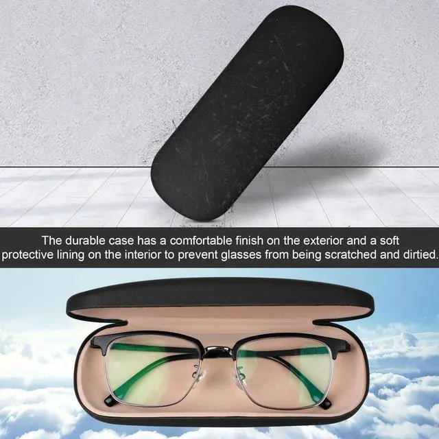 Alt view image 4 of 7 - Glasses Case, 2 Pack Eyeglass Case with Cleaning Cloth, Glasses Case Hard Shell Fits Most Glasses