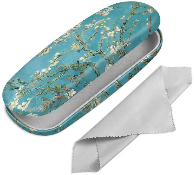 Main image of Hard Shell Eyeglasses Case, Portable Protective Glasses Cover | Eyeglass Holder Box, With Cleaning Cloth For Men Women, For Reading/Prescription Glasses, For Daily Carry, Blossom