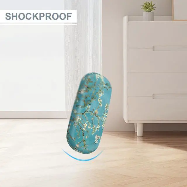 Alt view image 5 of 7 - Hard Shell Eyeglasses Case, Portable Protective Glasses Cover | Eyeglass Holder Box, With Cleaning Cloth For Men Women, For Reading/Prescription Glasses, For Daily Carry, Blossom