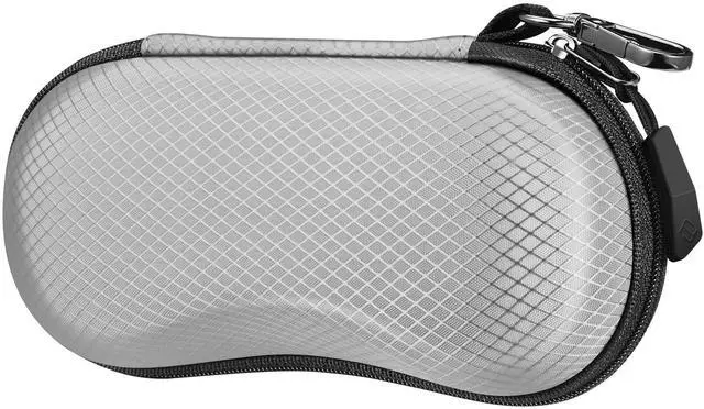 Main image of Sunglasses Case, Hard EVA Shell Shockproof Sport Glasses Case (Grey) | Metal Carabiner, Zipper Eyeglasses Holder, Reliable Protection, Storage Cover For Travel, For Men And Women