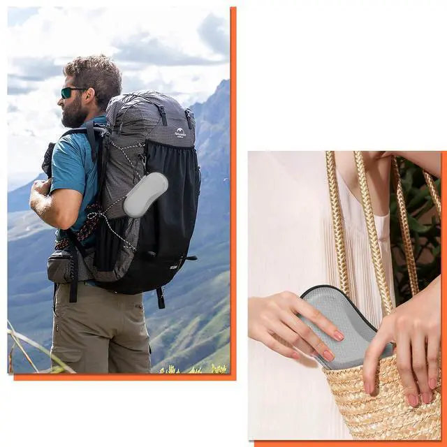 Alt view image 7 of 7 - Sunglasses Case, Hard EVA Shell Shockproof Sport Glasses Case (Grey) | Metal Carabiner, Zipper Eyeglasses Holder, Reliable Protection, Storage Cover For Travel, For Men And Women