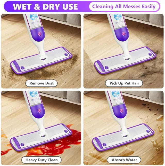 Alt view image 4 of 7 - Mop Pads Compatible with Swiffer PowerMop, Wood Floor Pads Microfiber Mop Replacement Refills Machine Washable for All Floor Surfaces