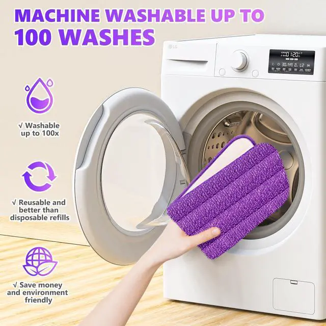 Alt view image 5 of 7 - Mop Pads Compatible with Swiffer PowerMop, Wood Floor Pads Microfiber Mop Replacement Refills Machine Washable for All Floor Surfaces
