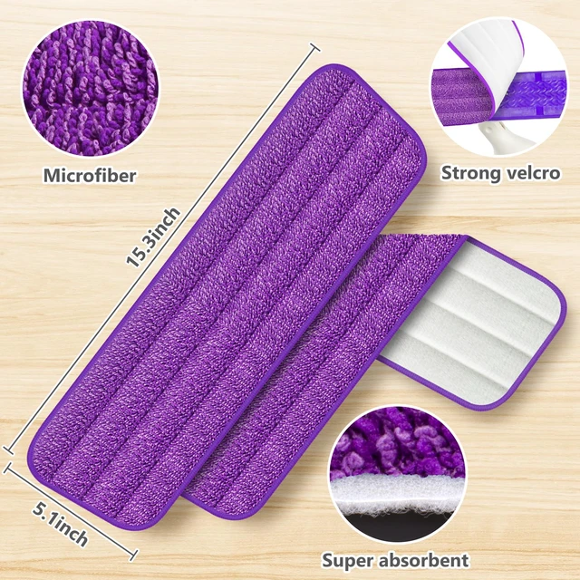 Alt view image 3 of 7 - Mop Pads Compatible with Swiffer PowerMop, Wood Floor Pads Microfiber Mop Replacement Refills Machine Washable for All Floor Surfaces