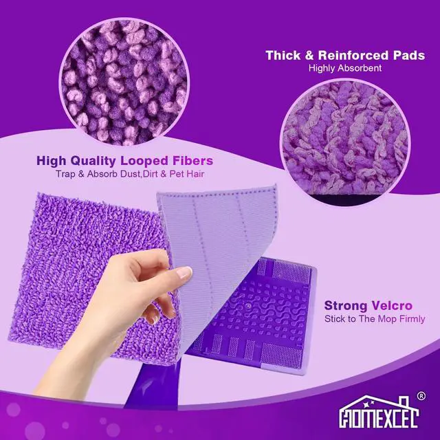Alt view image 3 of 7 - Microfiber Pads Refills for Swiffer Wet Jet 15"x5.5" 8 PK Reusable | Machine Washable, Multi-Surface Wet & Dry Floor Cleaning, Reusable Pad Replacements for Swiffer Wet Jet, High Absorbency