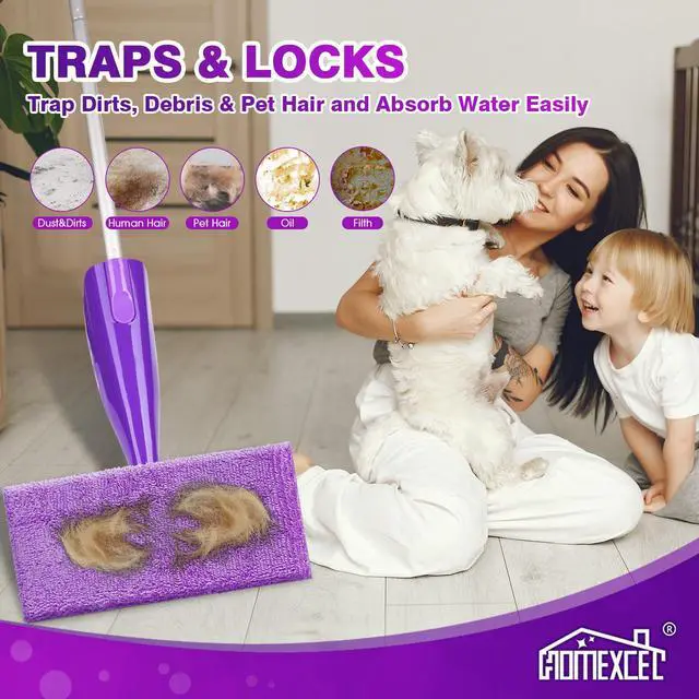 Alt view image 6 of 7 - Microfiber Pads Refills for Swiffer Wet Jet 15"x5.5" 8 PK Reusable | Machine Washable, Multi-Surface Wet & Dry Floor Cleaning, Reusable Pad Replacements for Swiffer Wet Jet, High Absorbency