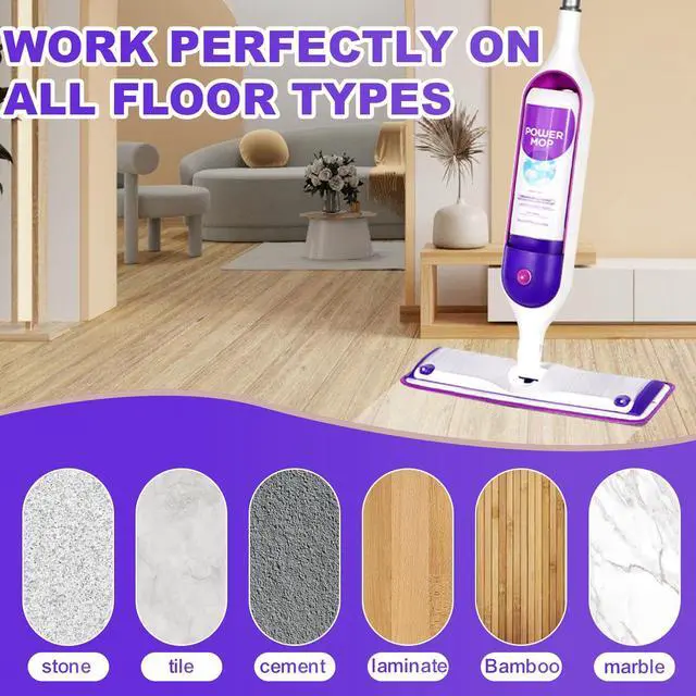Alt view image 7 of 7 - 6 Pack Reusable Microfiber Mop Pads for Swiffer PowerMop, Power Mop Pads Refills for 13 ''-16 '' Spray Mop, Machine Washable Pad Replacement for All Floor Types Cleanin