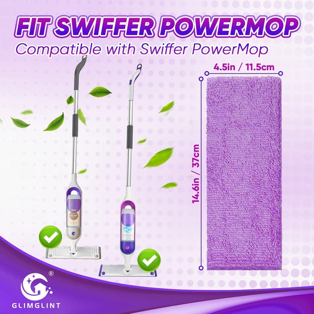 Alt view image 2 of 7 - Reusable Microfiber Mop Pads Compatible with Swiffer PowerMop | 13 ''-15 '' Spray Mop- Washable Pads for Multi-Surface Floor Cleaning, 16 Pack