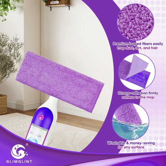 Alt view image 3 of 7 - Reusable Microfiber Mop Pads Compatible with Swiffer PowerMop | 13 ''-15 '' Spray Mop- Washable Pads for Multi-Surface Floor Cleaning, 16 Pack
