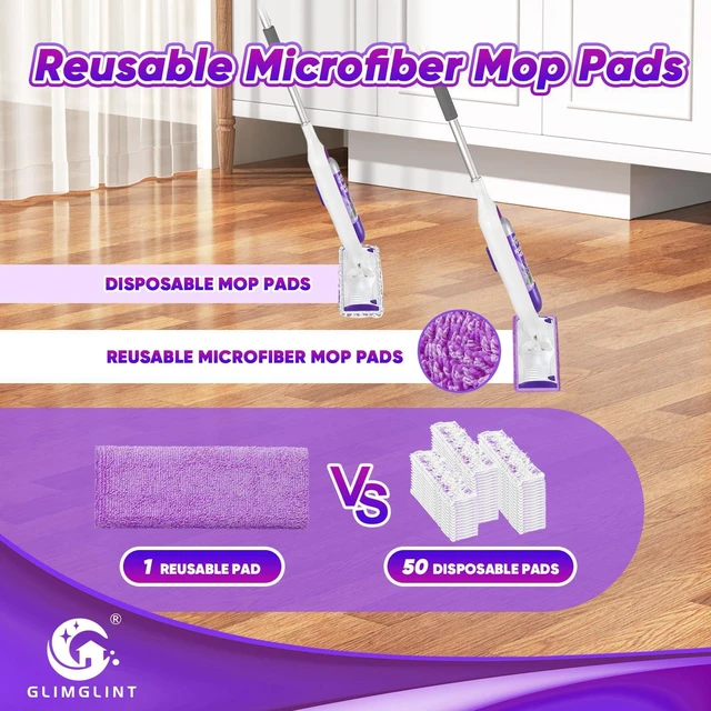 Alt view image 5 of 7 - Reusable Microfiber Mop Pads Compatible with Swiffer PowerMop | 13 ''-15 '' Spray Mop- Washable Pads for Multi-Surface Floor Cleaning, 16 Pack
