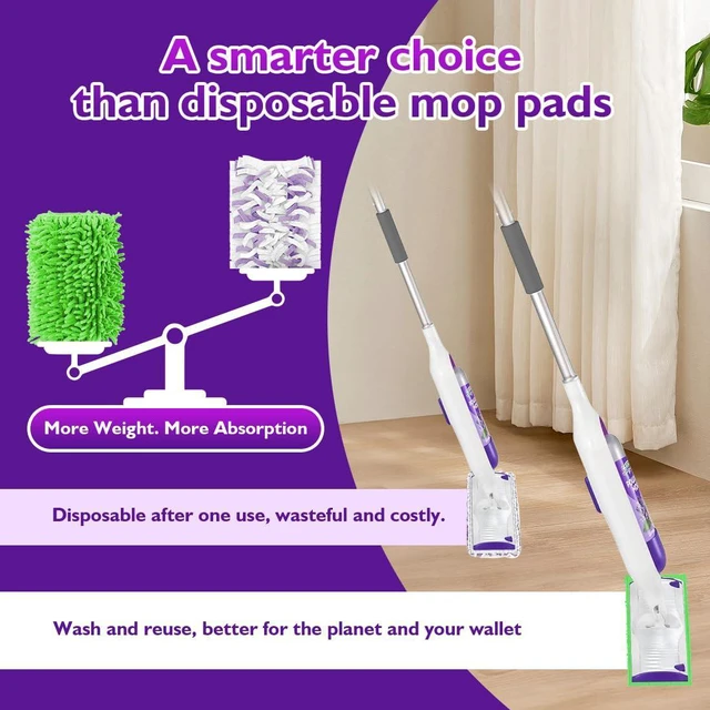 Alt view image 3 of 7 - Reusable Mop Pads for Swiffer PowerMop, 8 Pack Microfiber Pad | Refill with Scrubber Strips for 13''-15'' SprayMop, Washable Mop Pads for Most Floor Types, Designed for Pets - Multicolor