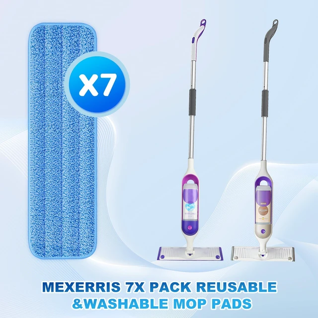 Alt view image 2 of 5 - Mop Pads for Swiffer PowerMop: Microfiber Wet Mops Refills 7 Pack | Power Mop Pads Reusable Multi-purpose, Hardwood Floor Mop Pads Replacement, for 13''-15'' Spray Mops Multi-surface Floors