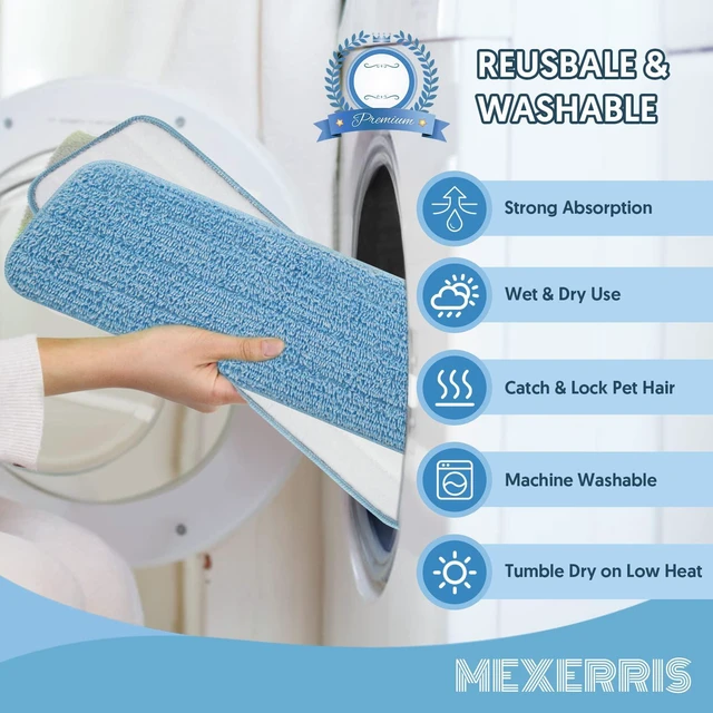 Alt view image 4 of 5 - Mop Pads for Swiffer PowerMop: Microfiber Wet Mops Refills 7 Pack | Power Mop Pads Reusable Multi-purpose, Hardwood Floor Mop Pads Replacement, for 13''-15'' Spray Mops Multi-surface Floors