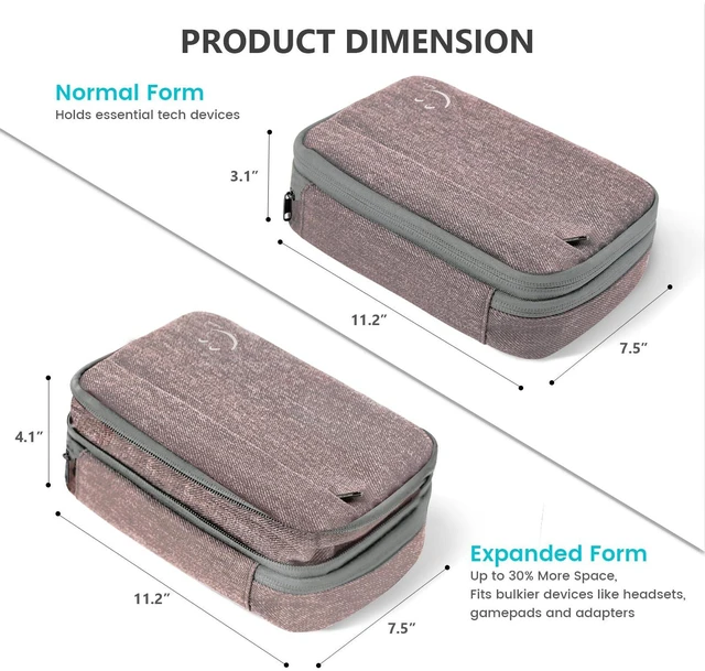 Alt view image 2 of 7 - Cable Organizer For Electronic Accessories | Expandable electronics organizer,Charger organizer case, Large capacity travel case for Card,Usbs, travel essentials