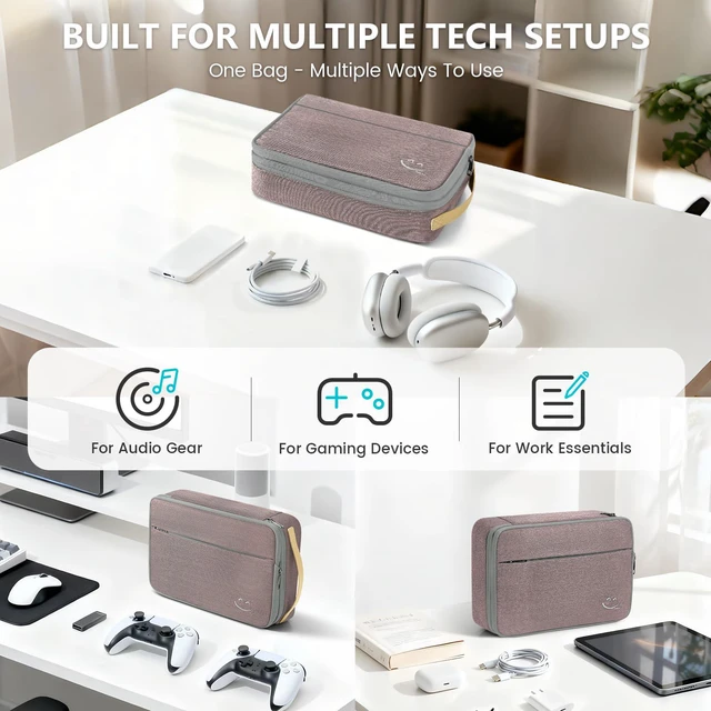 Alt view image 7 of 7 - Cable Organizer For Electronic Accessories | Expandable electronics organizer,Charger organizer case, Large capacity travel case for Card,Usbs, travel essentials