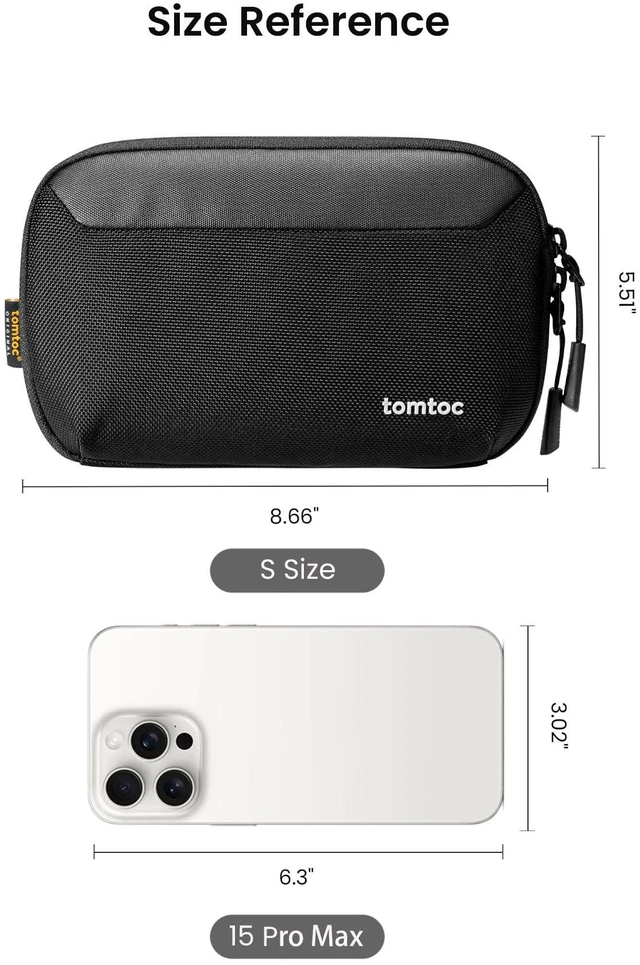 Alt view image 4 of 7 - Travel Cable Organizer Pouch, Electronics Accessories Organizer Portable Waterproof Double Accessories Carry Case for Cord, Charger, Cables, USB Drive, Black
