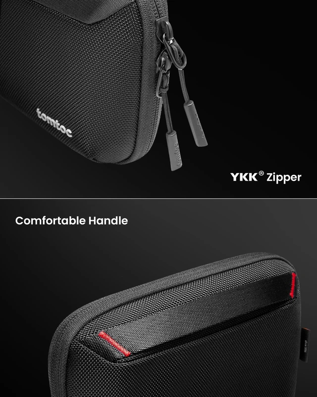 Alt view image 6 of 7 - Travel Cable Organizer Pouch, Electronics Accessories Organizer Portable Waterproof Double Accessories Carry Case for Cord, Charger, Cables, USB Drive, Black
