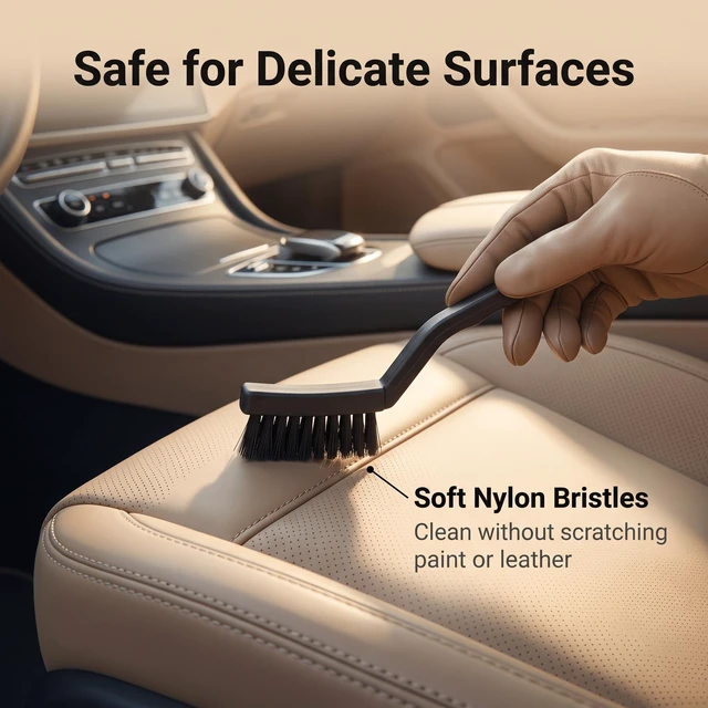 Alt view image 5 of 6 - 3PCS Mini Wire Brush Set, 7" Brass Stainless Steel Nylon Bristle Brushes, Industrial Cleaning Tools for Auto Rust Removal, Paint Stripping & Surface Polishing (Black)