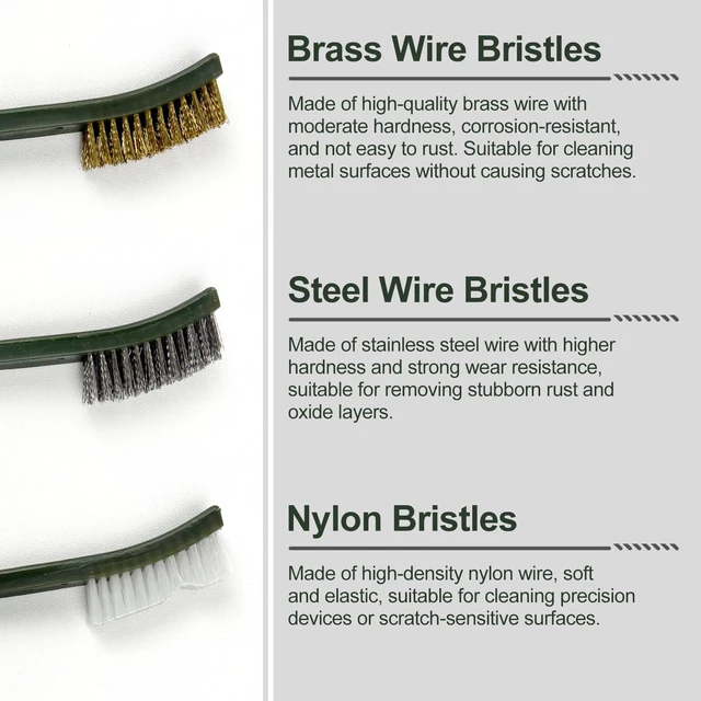 Alt view image 3 of 7 - 6-Piece Rust Removal Brushes Set for Metal Cleaning, Welding Slag and Paint Removal, Stainless Steel & Nylon & Brass Brushes for Rust, Dirt, and Surface Cleaning