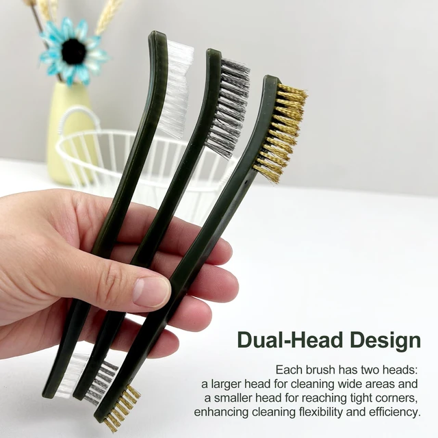 Alt view image 4 of 7 - 6-Piece Rust Removal Brushes Set for Metal Cleaning, Welding Slag and Paint Removal, Stainless Steel & Nylon & Brass Brushes for Rust, Dirt, and Surface Cleaning