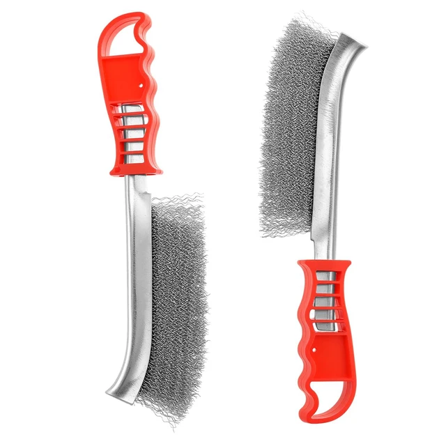 Alt view image 2 of 7 - Wire Scratch Brushes Set, 3 Pcs Stainless Steel Wire Brush with Non-slip Handles for Automotive, Welding, Rust, Dirt, Paint Remover