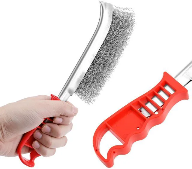 Alt view image 3 of 7 - Wire Scratch Brushes Set, 3 Pcs Stainless Steel Wire Brush with Non-slip Handles for Automotive, Welding, Rust, Dirt, Paint Remover