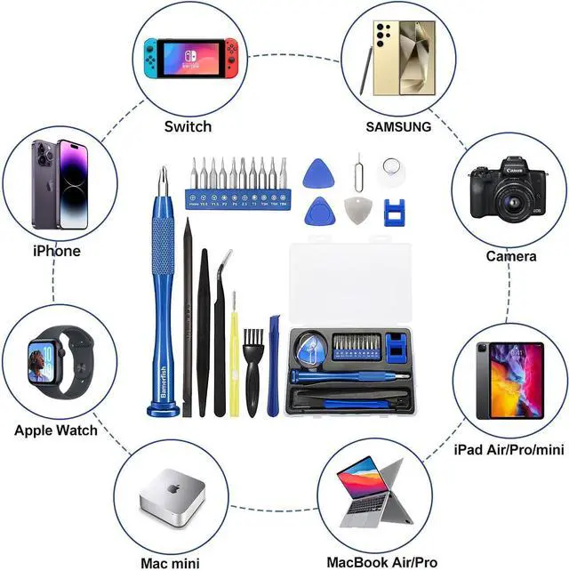 Alt view image 2 of 6 - 22Pcs Precision Screwdriver Set Repair Tool Cleaning kit for iPhone 6 6S 7 8 X XS XR SE 11 12 13 mini 14 15 16 Plus Pro Max,ipad,MacBook Air Pro,Mac mini,Switch,Apple Watch,Mobile cell phones,etc