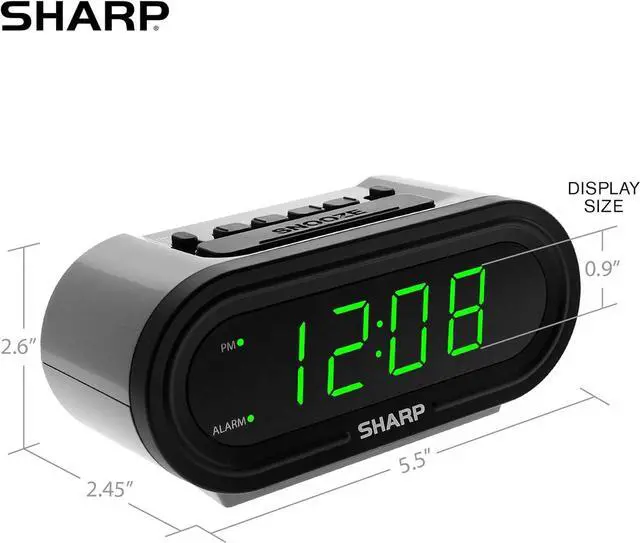 Alt view image 4 of 7 - AccuSet Self-Setting Alarm Clock with Auto DST, Green LED