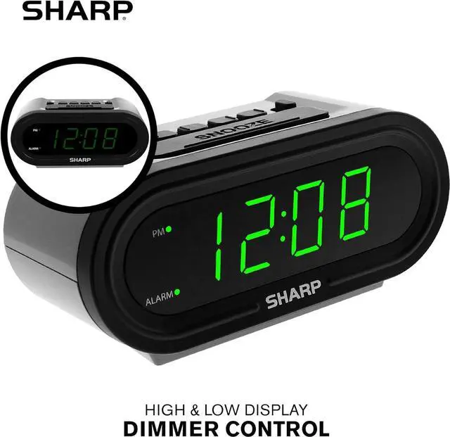 Alt view image 7 of 7 - AccuSet Self-Setting Alarm Clock with Auto DST, Green LED