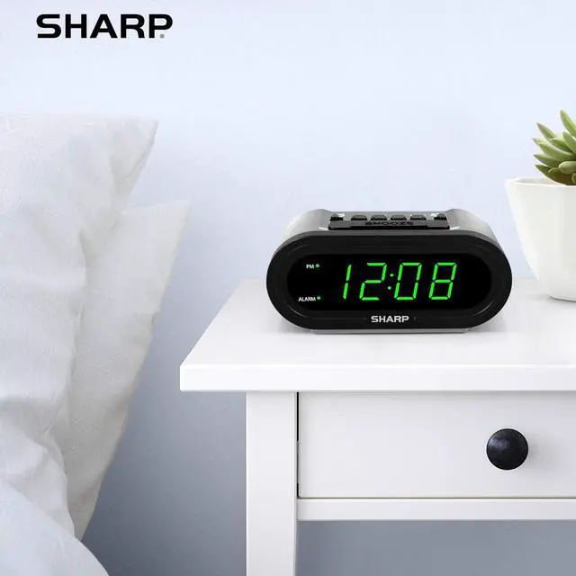 Alt view image 3 of 7 - AccuSet Self-Setting Alarm Clock with Auto DST, Green LED