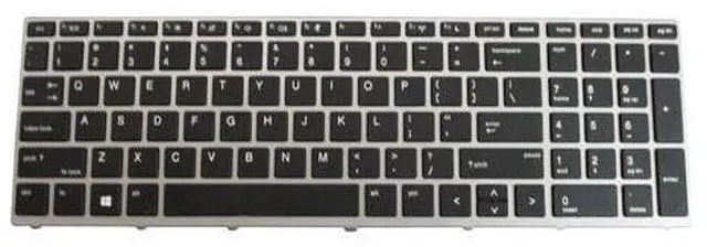 Main image of Keyboard with Silver Frame for HP ProBook 430 G5 450 G5 455 G5 470 G5 Laptops