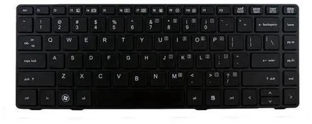 Alt view image 3 of 5 - replacement keyboard for HP EliteBook 8460P BLACK FRAME US NO Pointstick 638525 6037B0054601