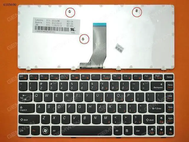 Alt view image 2 of 4 - US Keyboard for LENOVO Z380 Z480 Z485 G480 G485 WHITE FRAME BLACK